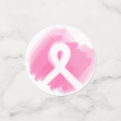 Borstkanker Awareness Ribbon Waterverf Confetti (Kleine voorkant)