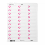 Borstkanker Awareness Ribbon Waterverf Etiket (Full Sheet)