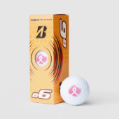 Borstkanker Awareness Ribbon Waterverf Golfballen (Verpakking)