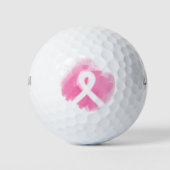 Borstkanker Awareness Ribbon Waterverf Golfballen (Voorkant)