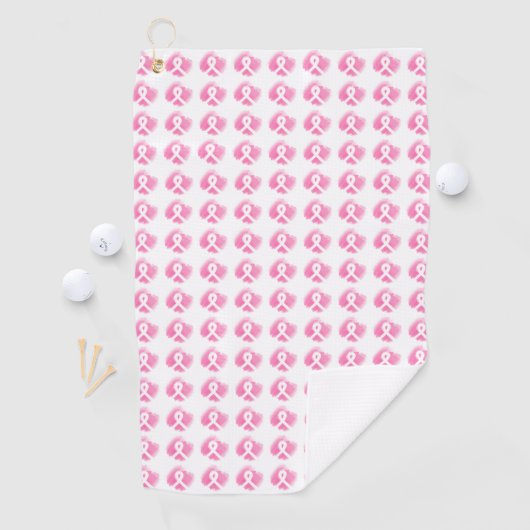 Borstkanker Awareness Ribbon Waterverf Golfhanddoek (Insitu)