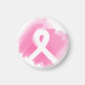 Borstkanker Awareness Ribbon Waterverf Magneet (Voorkant)