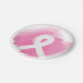 Borstkanker Awareness Ribbon Waterverf  Papieren Bordje (Gekanteld)