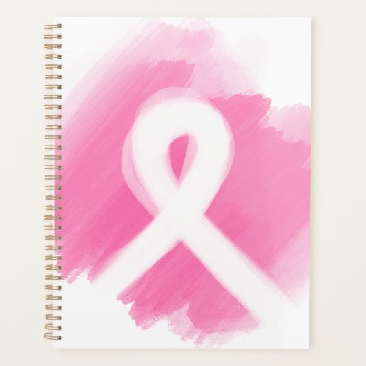 Borstkanker Awareness Ribbon Waterverf Planner (Voorkant)