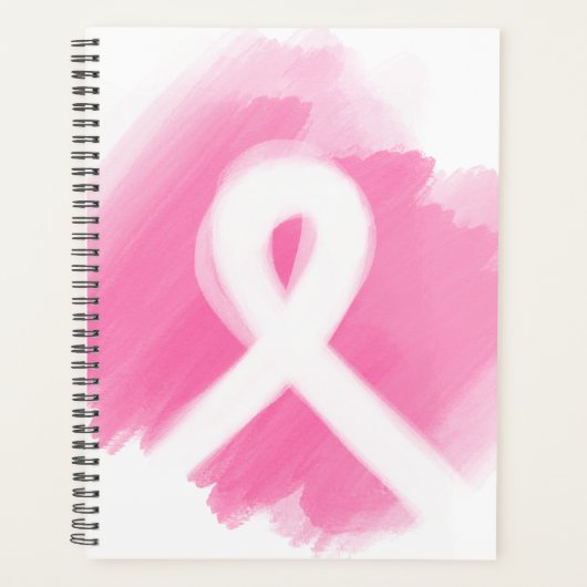 Borstkanker Awareness Ribbon Waterverf Planner (Voorkant)
