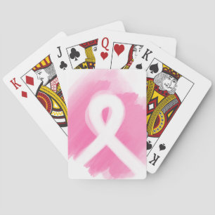 Borstkanker Awareness Ribbon Waterverf Pokerkaarten