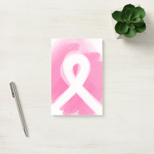 Borstkanker Awareness Ribbon Waterverf Post-it® Notes (Kantoor)