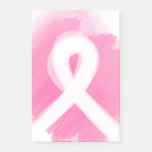 Borstkanker Awareness Ribbon Waterverf Post-it® Notes (Voorkant)