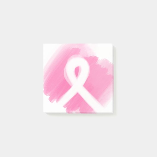 Borstkanker Awareness Ribbon Waterverf Post-it® Notes (Voorkant)