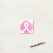Borstkanker Awareness Ribbon Waterverf Post-it® Notes (Op bureau)