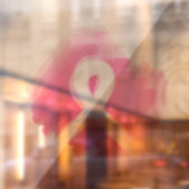 Borstkanker Awareness Ribbon Waterverf Raamsticker (Vel 2)