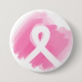 Borstkanker Awareness Ribbon Waterverf Ronde Button 7,6 Cm (Voorkant)