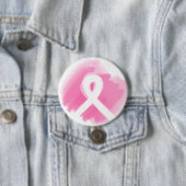 Borstkanker Awareness Ribbon Waterverf Ronde Button 7,6 Cm (In situ)
