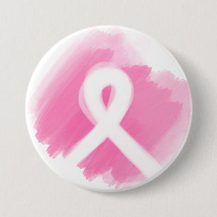 Borstkanker Awareness Ribbon Waterverf Ronde Button 7,6 Cm