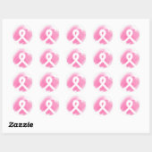 Borstkanker Awareness Ribbon Waterverf Ronde Sticker (Vel)