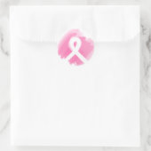 Borstkanker Awareness Ribbon Waterverf Ronde Sticker (Tas)