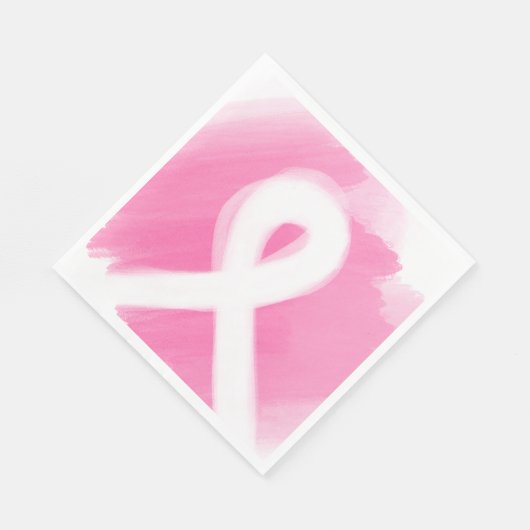 Borstkanker Awareness Ribbon Waterverf Servet (Hoek)