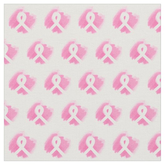 Borstkanker Awareness Ribbon Waterverf Stof (Close Up)