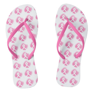 Borstkanker Awareness Ribbon Waterverf Teenslippers
