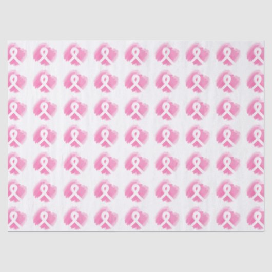 Borstkanker Awareness Ribbon Waterverf   Tissuepapier (Voorkant)
