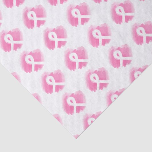 Borstkanker Awareness Ribbon Waterverf  Tissuepapier (Detail)