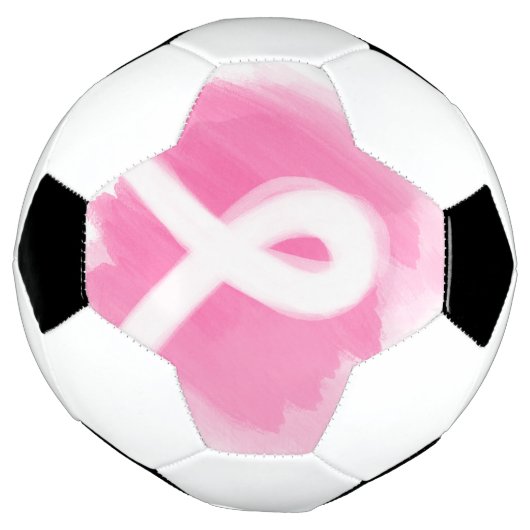 Borstkanker Awareness Ribbon Waterverf Voetbal (Gedraaid)