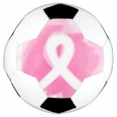 Borstkanker Awareness Ribbon Waterverf Voetbal (Voorkant)