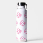 Borstkanker Awareness Ribbon Waterverf Waterfles (Achterkant)