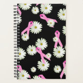 Borstkanker Awareness Ribbons and Daisies Planner (Voorkant)