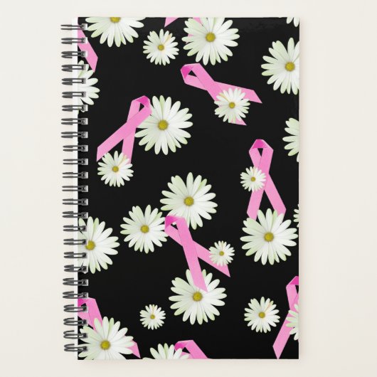 Borstkanker Awareness Ribbons and Daisies Planner (Voorkant)