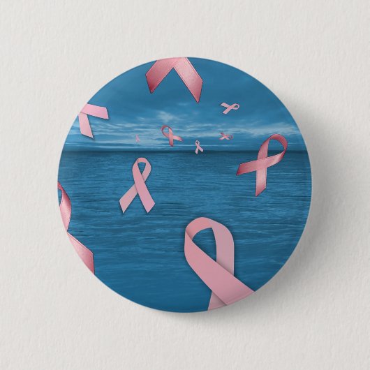 Borstkanker Awareness Ribbons in Sky Ronde Button 5,7 Cm (Voorkant)