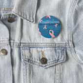Borstkanker Awareness Ribbons in Sky Ronde Button 5,7 Cm (In situ)