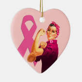 Borstkanker Awareness Rosie the Riveter Keramisch Ornament (Rechts)