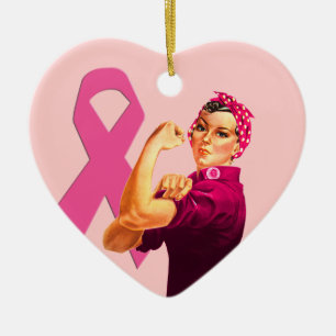 Borstkanker Awareness Rosie the Riveter Keramisch Ornament