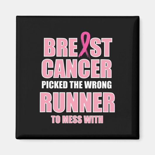 Borstkanker Awareness Runner en Hardlopen Magneet (Voorkant)
