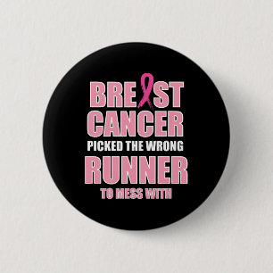 Borstkanker Awareness Runner en Hardlopen Ronde Button 5,7 Cm