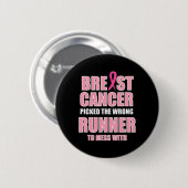 Borstkanker Awareness Runner en Hardlopen Ronde Button 5,7 Cm (Voorkant /achterkant)