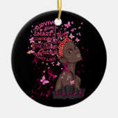 Borstkanker Awareness Survivor Black Women Melan Keramisch Ornament (Voorkant)