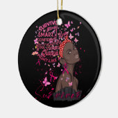 Borstkanker Awareness Survivor Black Women Melan Keramisch Ornament (Links)