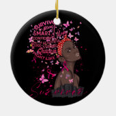Borstkanker Awareness Survivor Black Women Melan Keramisch Ornament (Achterkant)