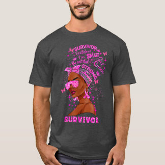 Borstkanker Awareness Survivor Black Women Melan T-shirt