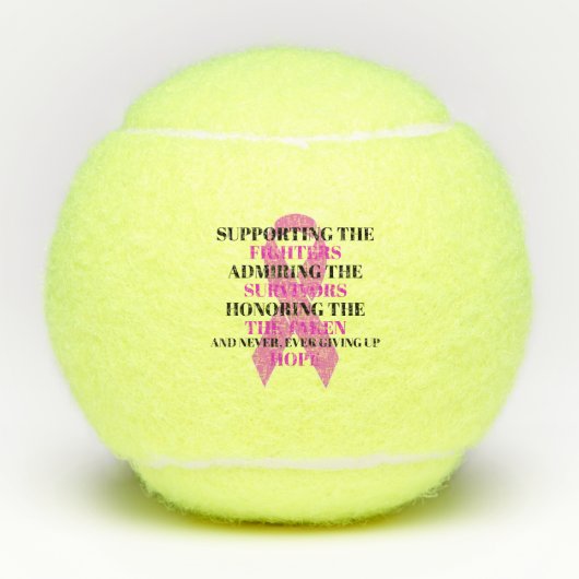 Borstkanker Awareness Tennis Balls Tennisballen (Voorkant)