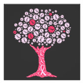 Borstkanker Awareness Tree Foto Afdruk (Voorkant)