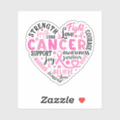 Borstkanker Awareness Vinyl Sticker (Vel)