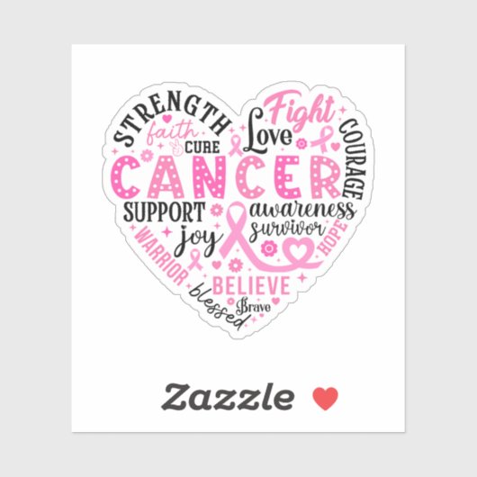 Borstkanker Awareness Vinyl Sticker (Vel)