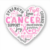 Borstkanker Awareness Vinyl Sticker (Voorkant)