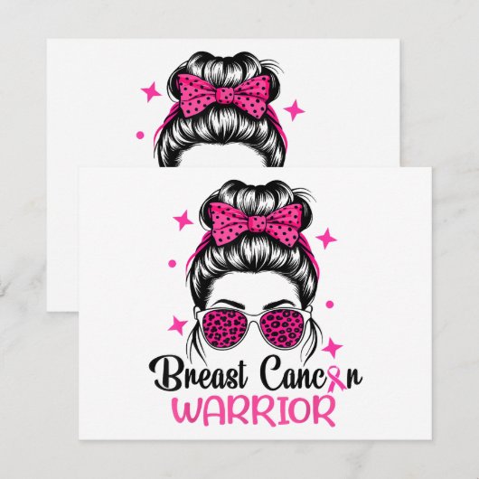 Borstkanker Awareness Warrior Bedankkaart (Voorkant / Achterkant)