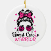 Borstkanker Awareness Warrior Keramisch Ornament (Achterkant)