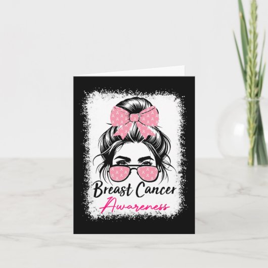 Borstkanker Awareness Warrior Pink Coquette Bow Kaart (Voorkant)