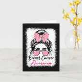 Borstkanker Awareness Warrior Pink Coquette Bow Kaart (Gele Bloem)